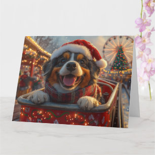 Carte Tours de manège de chien Bouvier des Flandres Noël