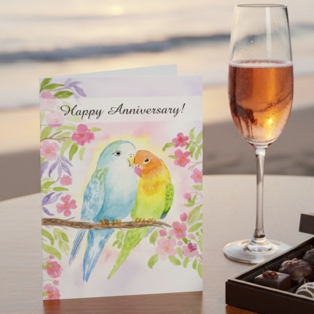 Carte Tourtereaux Joyeux Anniversaire  (Créateur téléchargé)