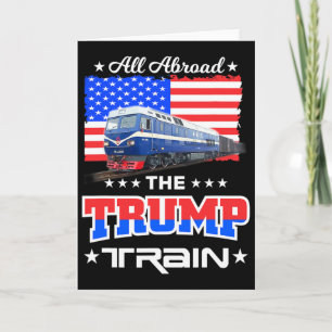 Carte Tous à bord du train Trump Drapeau américain