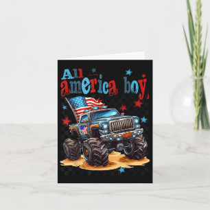 Carte Tous American Boy Monster Truck Patriotic America 