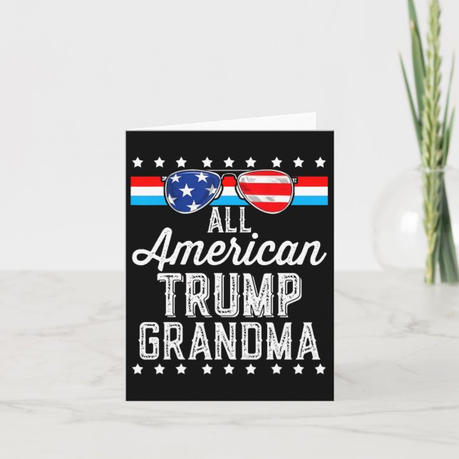 Carte Tous les américains Trump grand-mère drapeau améri (Devant)