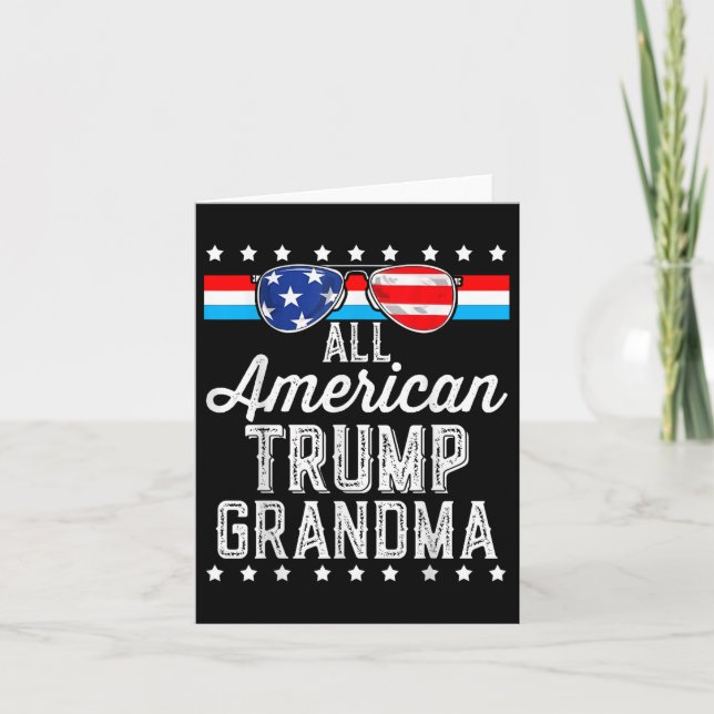 Carte Tous les américains Trump grand-mère drapeau améri (Devant)