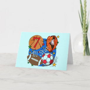 Carte Tous les sports Star 7th Birthday Tshirts et cadea