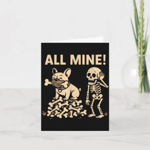 Carte Tous mes os de squelette de chien d'Halloween