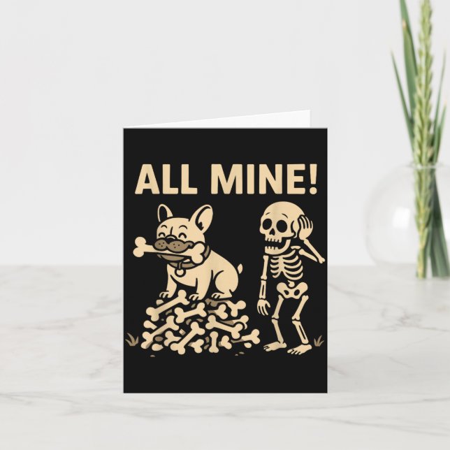 Carte Tous mes os de squelette de chien d'Halloween (Devant)