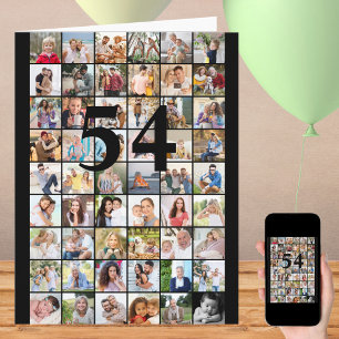 Carte Tout âge 54 Photo Collage Big Birthday Card