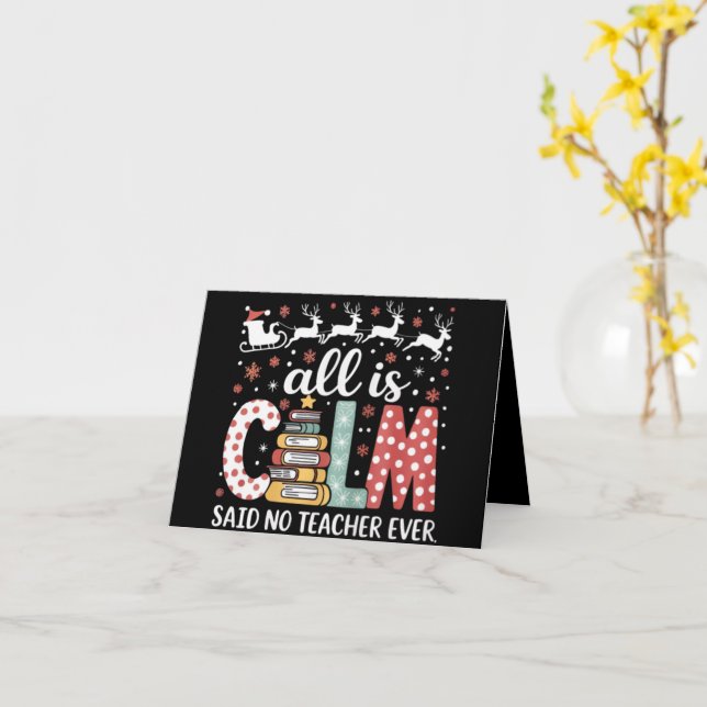 Carte Tout Calme Dit Pas Professeur Noël Crayon Arbre  (Fleur jaune)