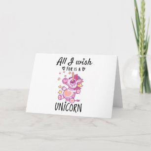 Carte Tout ce que je souhaite est une licorne