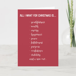 Carte Tout ce que je veux...Carte de Noël