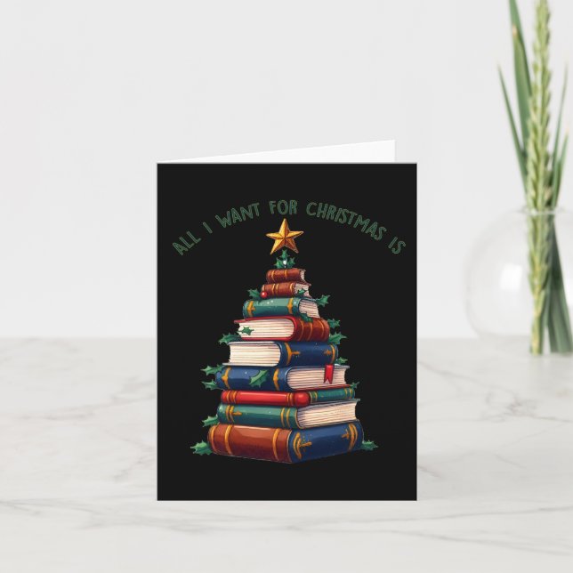 Carte Tout Ce Que Je Veux Pour Noël, Ce Sont Des Livres, (Devant)