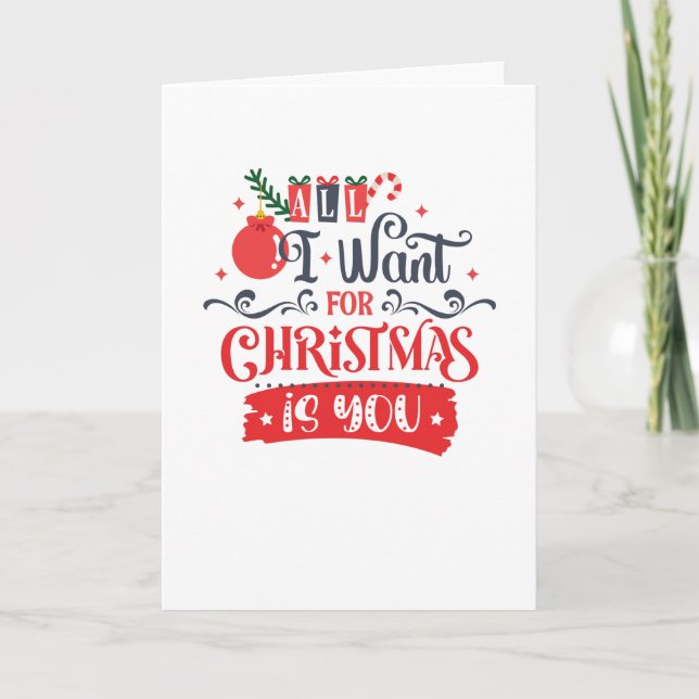 Carte Tout ce que je veux pour Noël c'est vous (Devant)