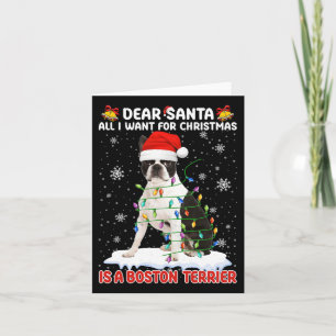 Carte Tout Ce Que Je Veux Pour Noël Est Boston Terrier P