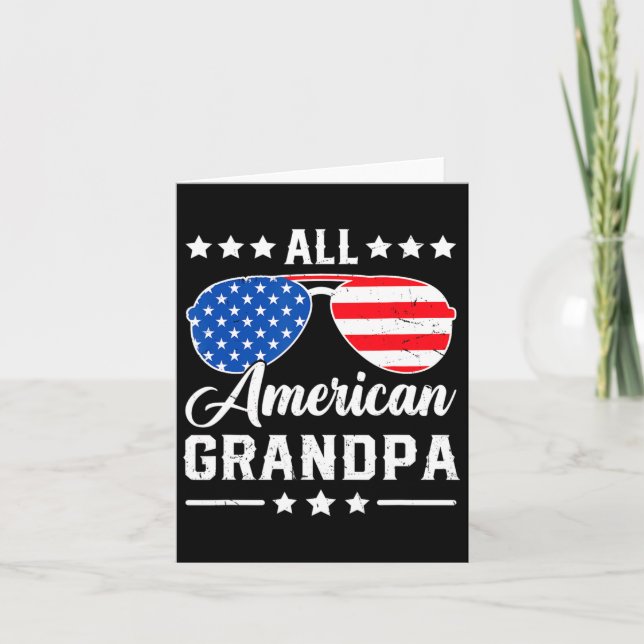 Carte Tout Grand-Père Américain 4 juillet Patriotique Us (Devant)