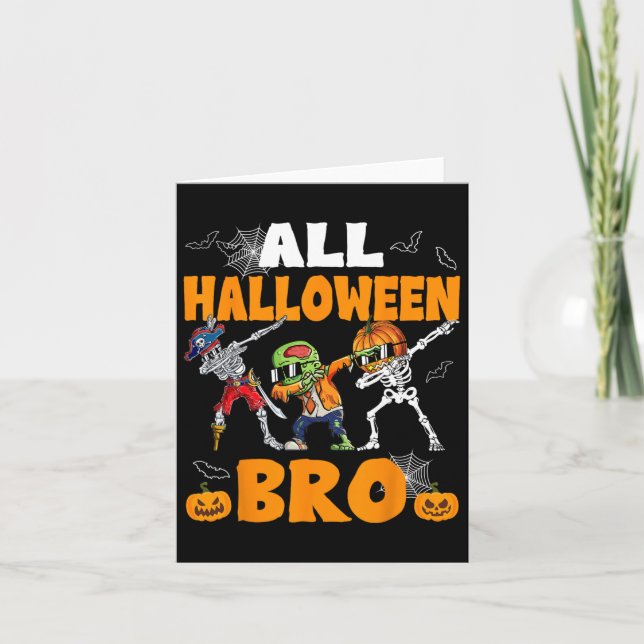 Carte Tout Halloween Bro Dabbing Skeleton Jack-o'-lanter (Devant)
