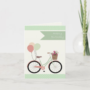 Carte Tout le bien à l'anniversaire bicyclette