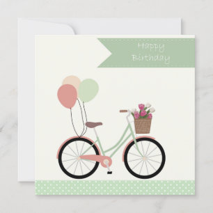 Carte Tout le bien à l'anniversaire bicyclette