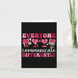 Carte Tout le monde communique différemment Cœur Autisme