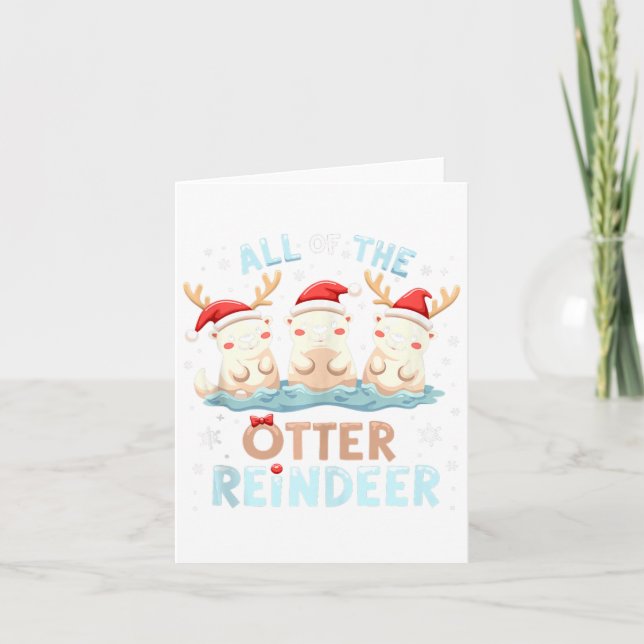 Carte Tout Le Rindeer Otter Xmas Santa Hat Funny Chr (Devant)