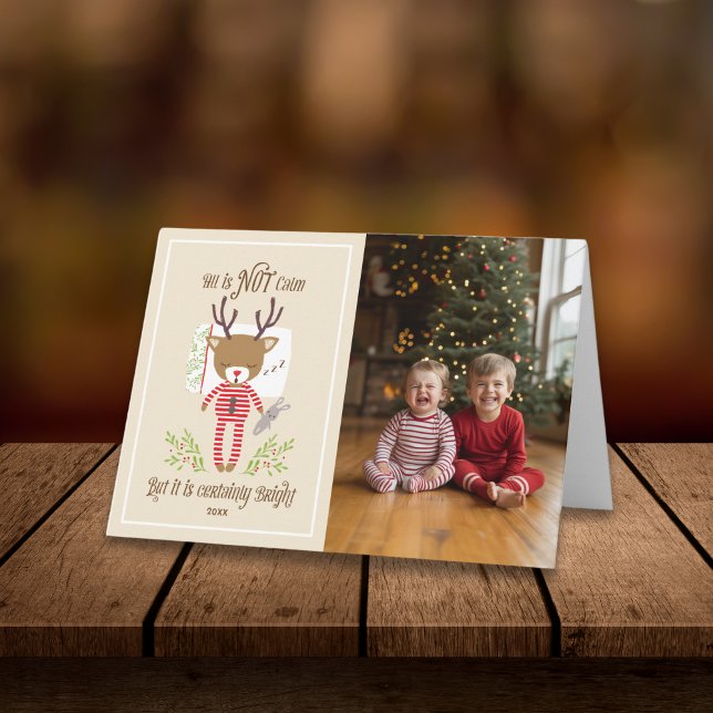 Carte Tout n'est pas calme mignon Reindeer photo plié va (Créateur téléchargé)