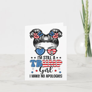 Carte Toute Américaine Trump Girl 4 juillet Messy Bun No