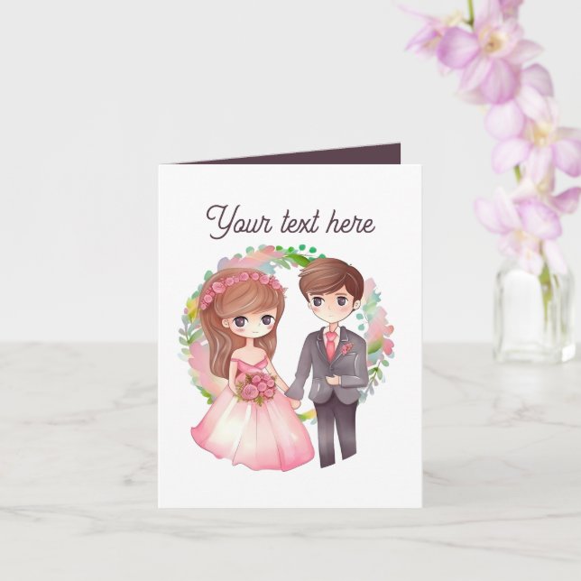 Carte Toute finalité ajouter un message de mariage (Orchidée)