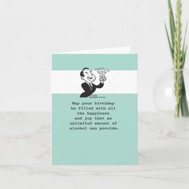 Carte Toute la joie et le bonheur que l'alcool peut four (Devant)