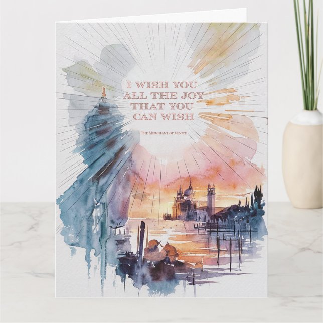 Carte "Toute la joie que vous pouvez souhaiter" Aquarell (Devant)
