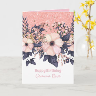 Carte TOUTE OCCASION Fille Rosegold Parties scintillant