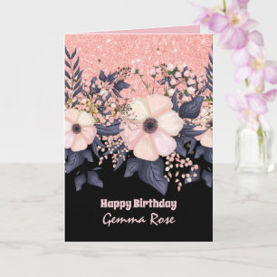 Carte TOUTE OCCASION Fille Rosegold Parties scintillant 