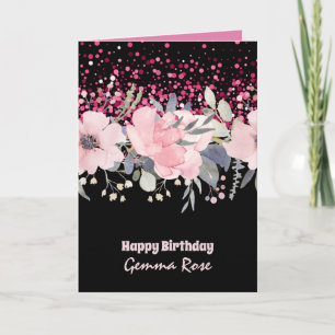 Carte TOUTE OCCASION Fille Rosegold Parties scintillant 
