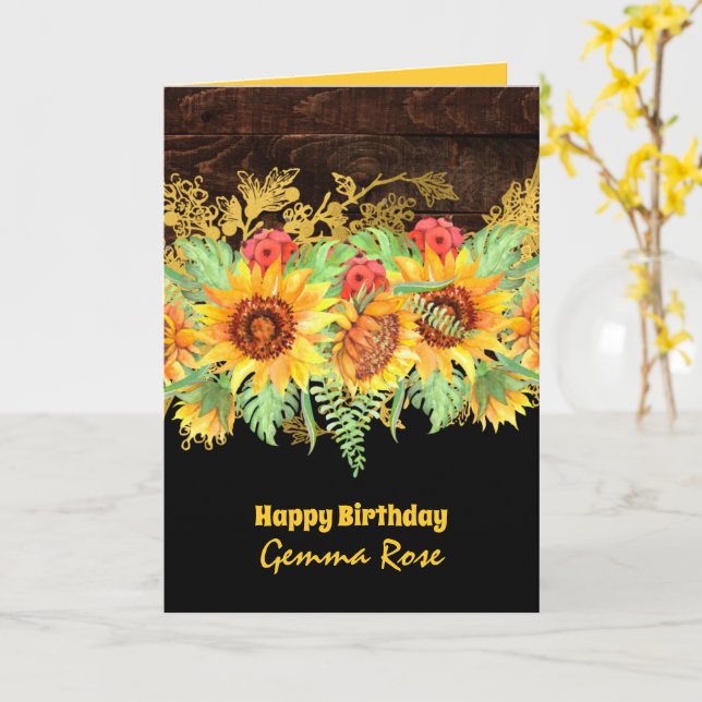 Carte TOUTE OCCASION Fleurs de soleil rustiques (Fleur jaune)