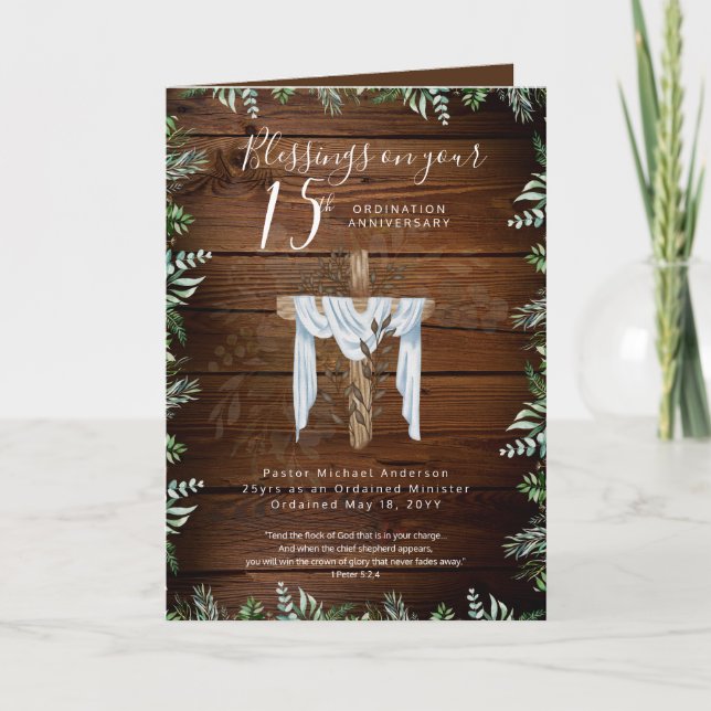 Carte TOUTE ORDINATION ANNIVERSAIRE Prêtre Pasteur Minis (Devant)