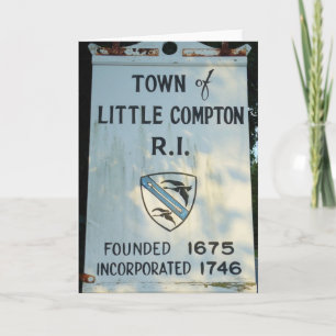 Carte Town Little Compton, RI - Fondé en 1675 panneau en