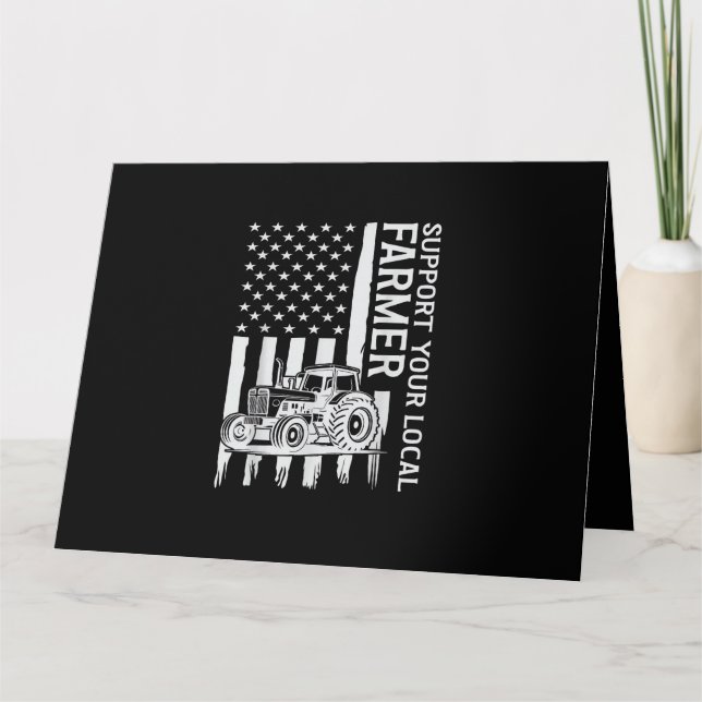 Carte Tracteur d'agriculture patriote Drapeau USA Fête d (Devant)