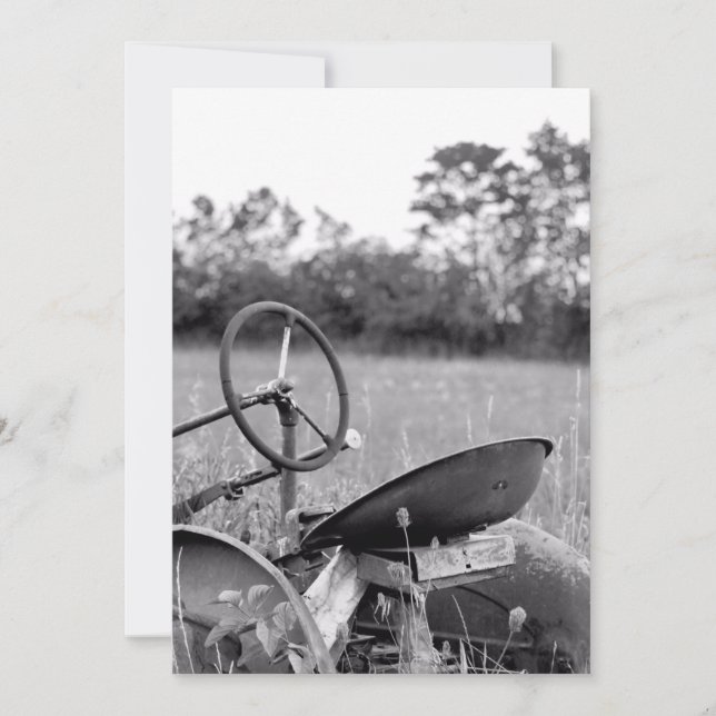 Carte Tracteur dans les hautes herbes (Devant)