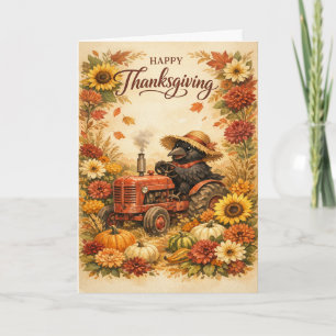 Carte Tracteur de la foule automnale fantaisiste de Than