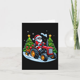 Carte Tracteur de Noël Père Noël Xmas Tracteur de Ferme