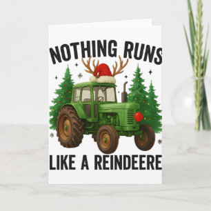 Carte Tracteur de Noël Rien ne court comme un renne