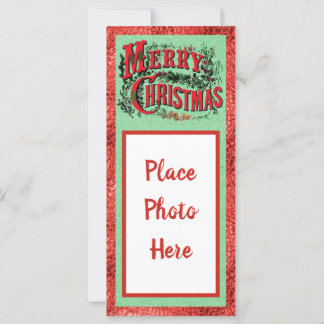 Carte traditionnelle à plat de Noël avec photo