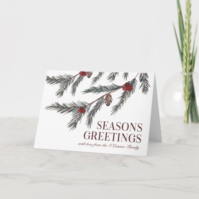 Carte traditionnelle de Noël personnalisée rouge e (Devant)