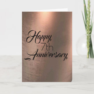 Carte traditionnelle en cuivre pour le 7e annivers