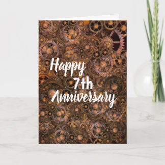 Carte traditionnelle en cuivre pour le 7e annivers