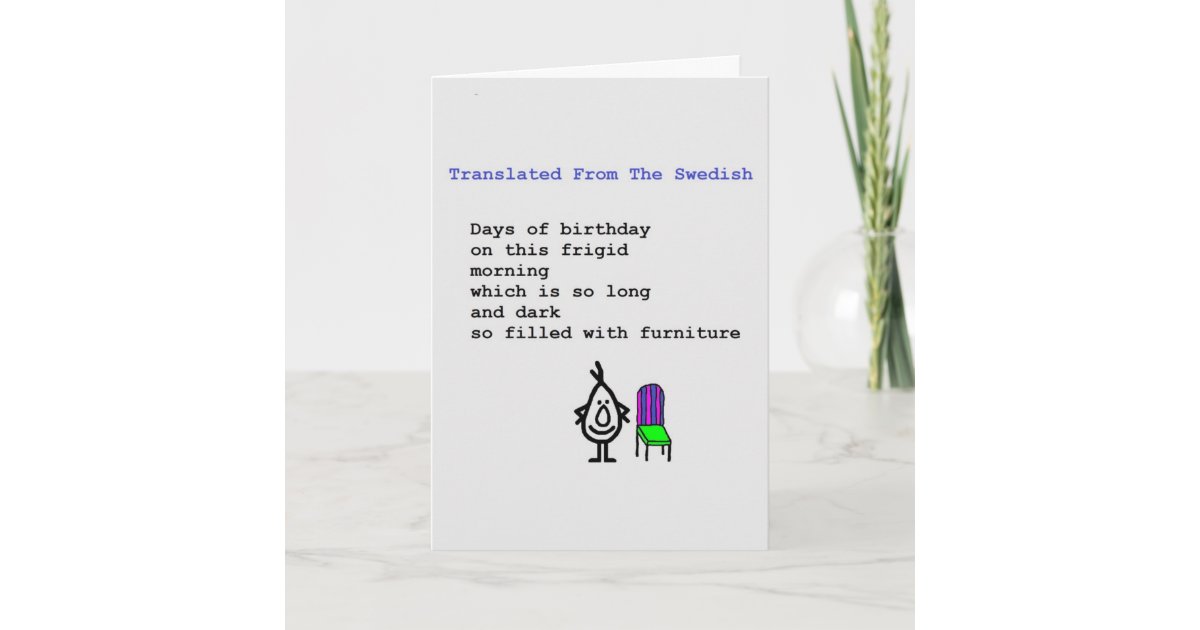 Carte Traduit Du Suedois Un Poeme D Anniversaire Zazzle Fr Carte Traduit Du Suedois Un Poeme D Anniversaire Zazzle Fr