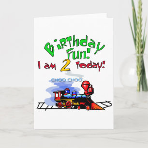 Carte Train 2e Anniversaire Tshirts et cadeaux