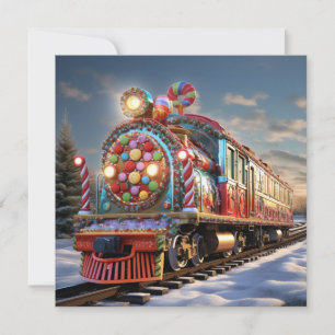 Carte Train à sucreries de Noël