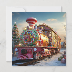Carte Train à sucreries de Noël