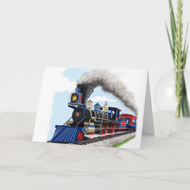 carte train à vapeur pour enfants (Devant)