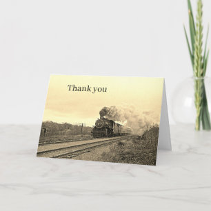 Carte Train à vapeur vintage chemin de fer noir Voyage