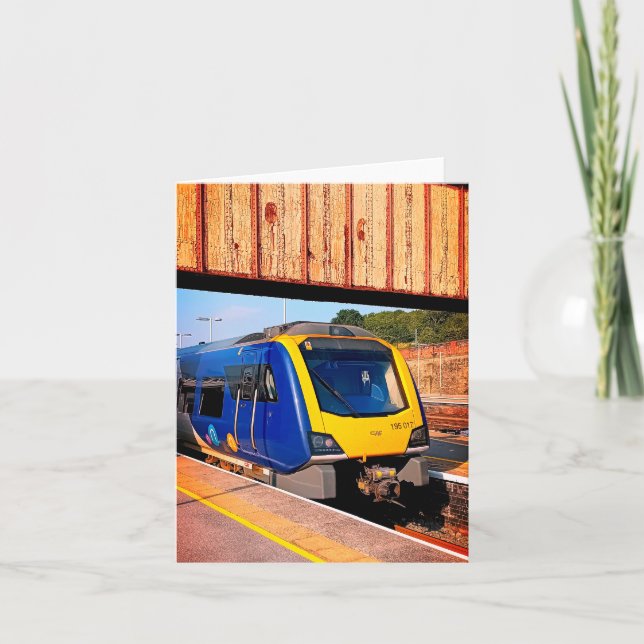 Carte Train bleu et jaune, Sheffield (Devant)