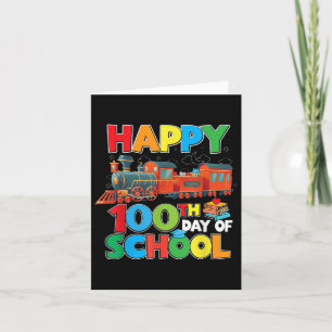 Carte Train Chemin de Fer Joyeux 100ème Jour D'école Enf